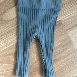 Kids Ribbed Leggings - slate blue